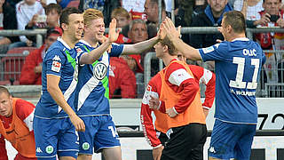 Trifft schon wieder gegen Stuttgart: Wolfsburgs Kevin de Bruyne © 2014 Getty Images
