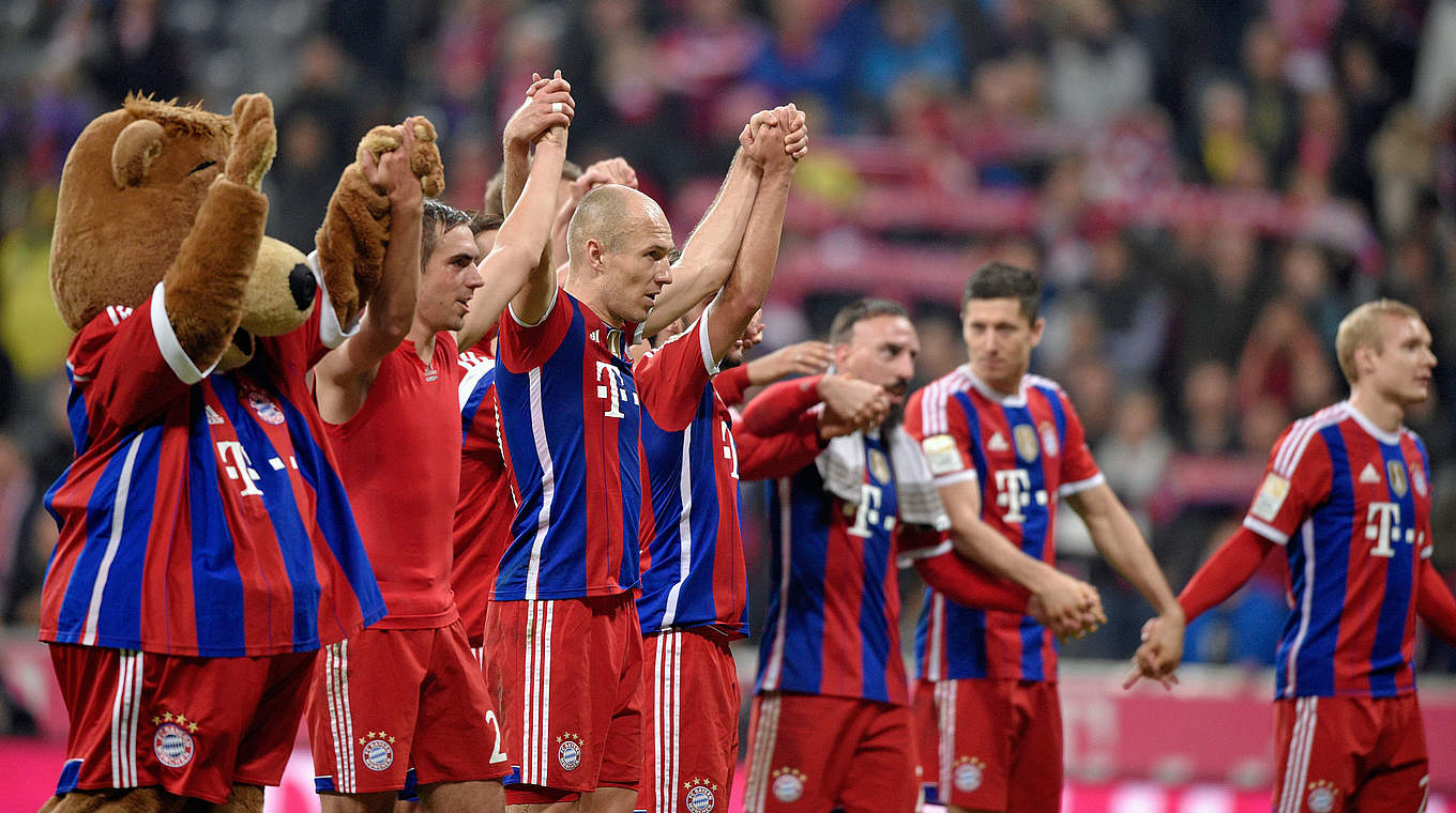Die Jubel-Bayern bleiben sachlich: "Wir werden nicht leichtsinnig" © 2014 Getty Images