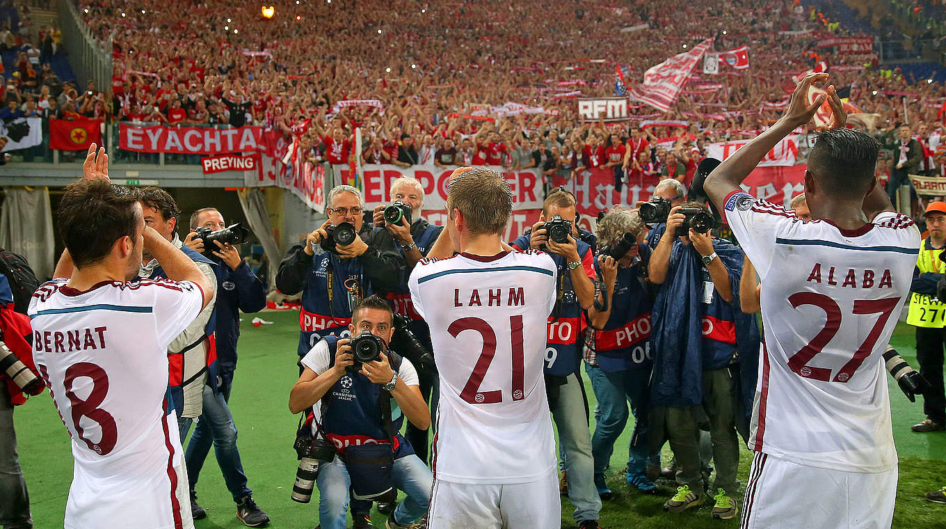 "Magische Nacht" in Rom: die Bayern nach dem 7:1 im Hinspiel © 2014 Getty Images