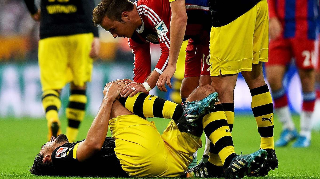 Verletzt am Boden: Dortmunds Mats Hummels  © 2014 Getty Images