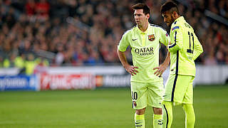 Torrekord in der Champions League: Lionel Messi (l.) vom FC Barcelona © 2014 Getty Images