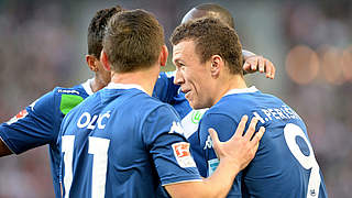 Also celebrating on the European stage: Ivan Perisic and VfL Wolfsburg © 