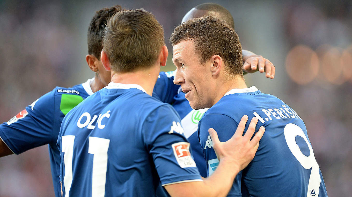 Jubeln auch auf europäischer Bühne: Ivan Perisic (r.) und der VfL Wolfsburg © 2014 Getty Images