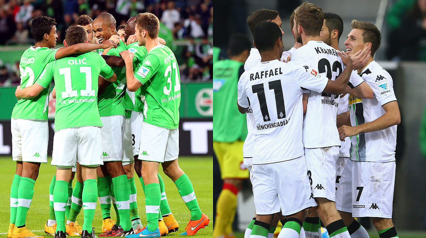 Kommen aus dem Jubeln kaum heraus: Der Vfl Wolfsburg (l.) und die Borussia aus Gladbach © Getty Images 2014
