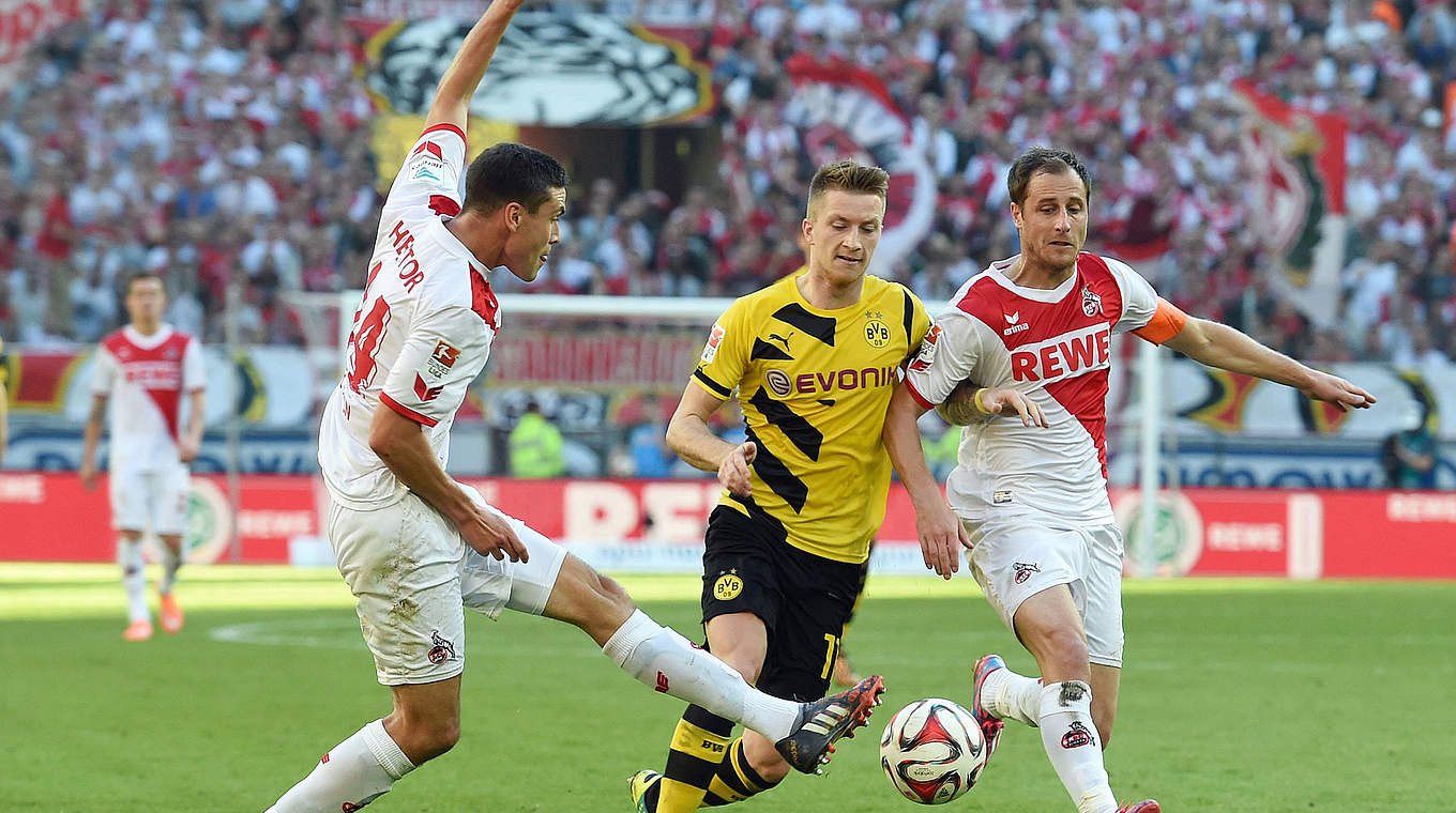 Überzeugt durch starke Auftritte beim FC - auch gegen Dortmund und Reus: Hector (2.v.l.) © imago/Team 2
