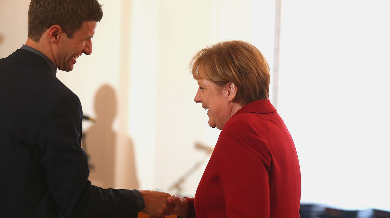 Chancellor Merkel was also present at the ceremony © 2014 Getty Images