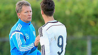 Wollen gegen starke Gegner bestehen: Trainer Frank Wormuth und Tim Kleindienst © 2014 Getty Images