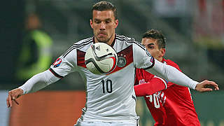 Mit dem 121. Länderspiel für Deutschland: Weltmeister Lukas Podolski © 2014 Getty Images
