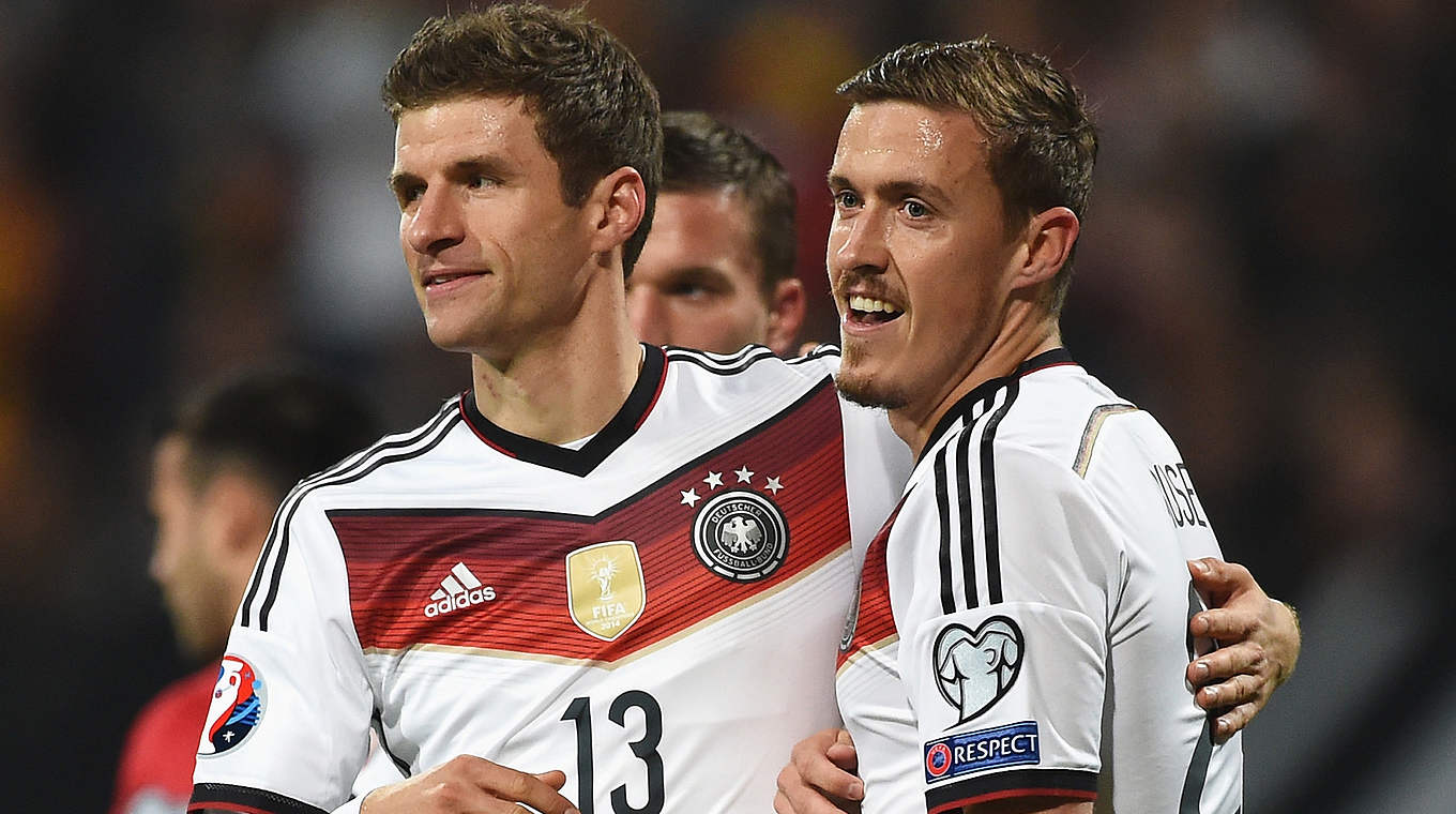 Mit seinen Länderspieltoren 25 und 26: Thomas Müller (l.) © 2014 Getty Images