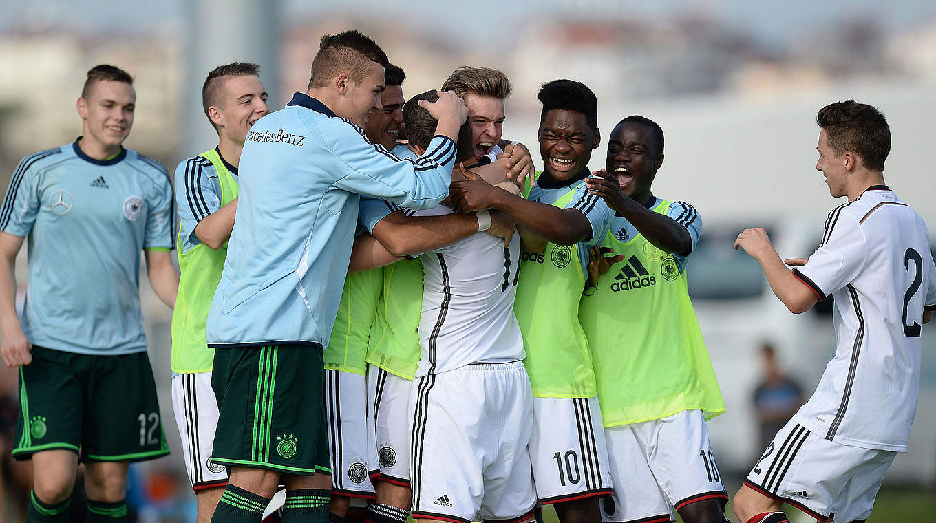 Zweiter Sieg im zweiten Spiel: Die deutsche U 18-Nationalelf © 2014 Getty Images