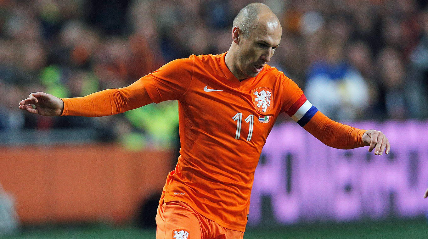 Führt die Niederlande als Kapitän zu Kantersieg: Arjen Robben © 2014 Getty Images