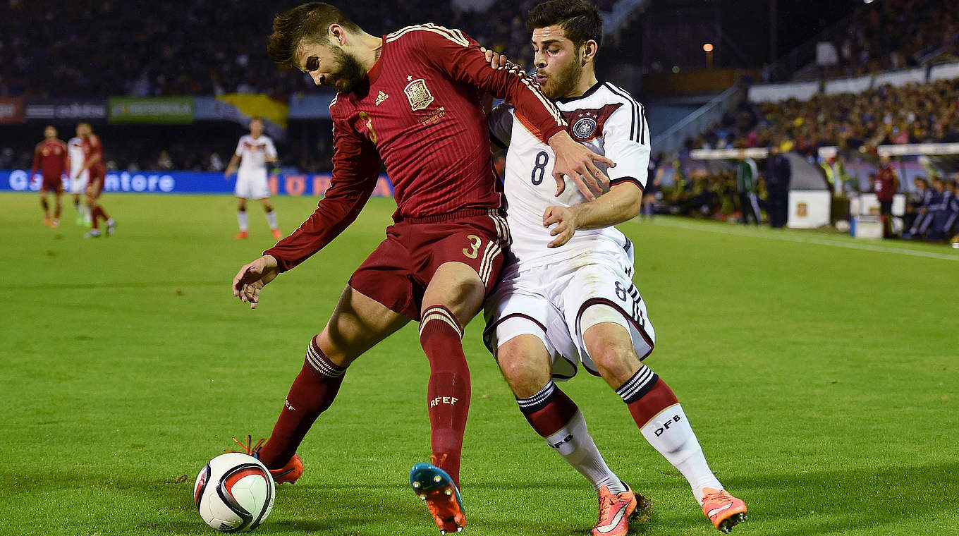 Usually the U21s' captain, Kevin Volland worked hard up front © 2014 Getty Images