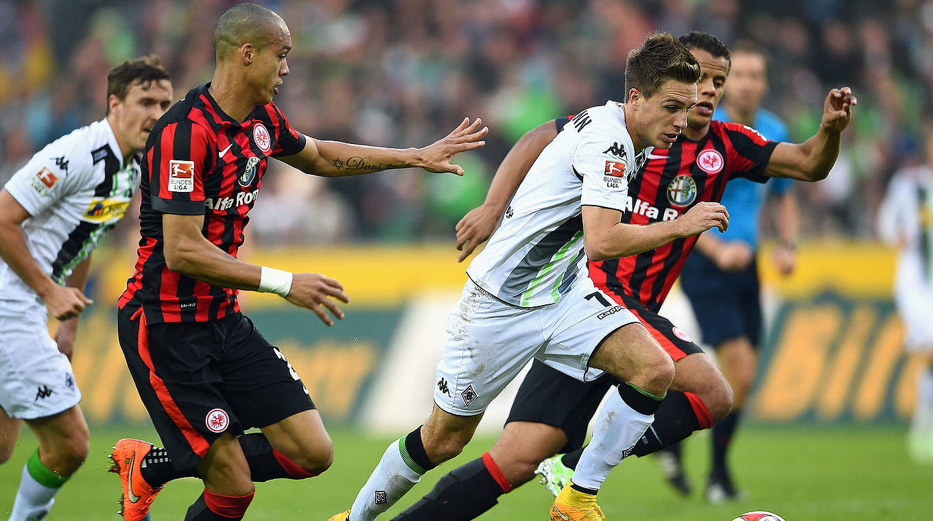 Gestoppt: Mönchengladbach kassiert gegen Frankfurt die erste Heimniederlage © 2014 Getty Images