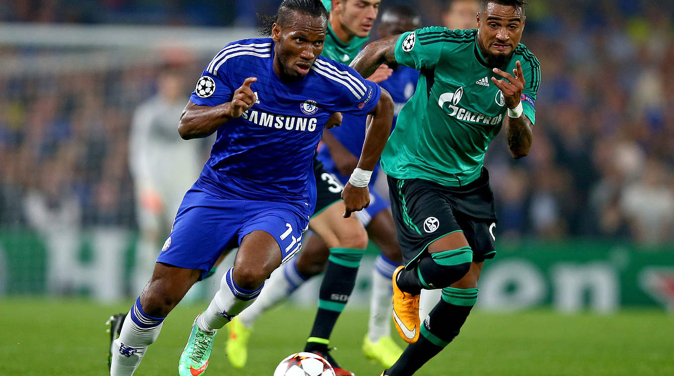Boateng and Schalke drew 1-1 in London against Drogba and Chelsea © 2014 Getty Images