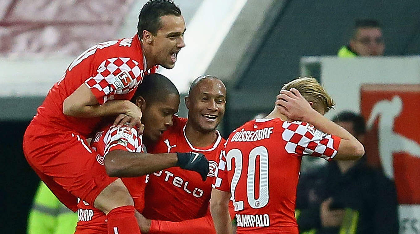Tabellenvierter: Fortuna Düsseldorf jubelt © 2014 Getty Images
