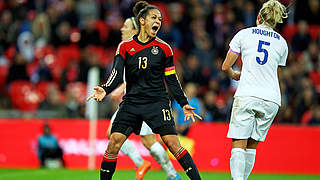 Celia Sasic scored two goals to win the game and the fans' vote © 2014 Getty Images