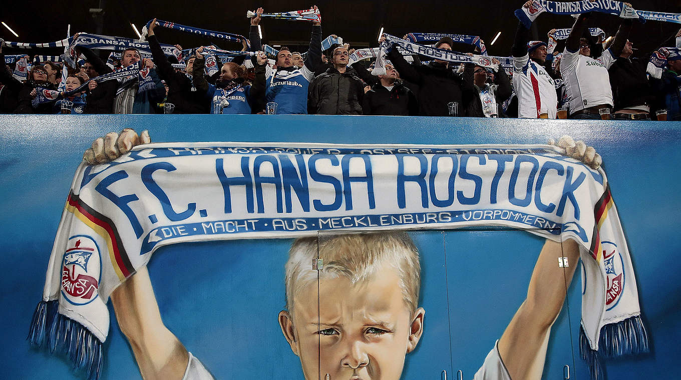 Außergewöhnliche Unterstützung: die Fans von Hansa Rostock © 2014 Getty Images