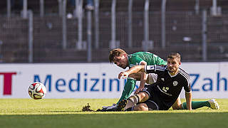 Fünfter Sieg in Folge: Antonyos Celik (r.) und der SV Elversberg © 2014 Getty Images