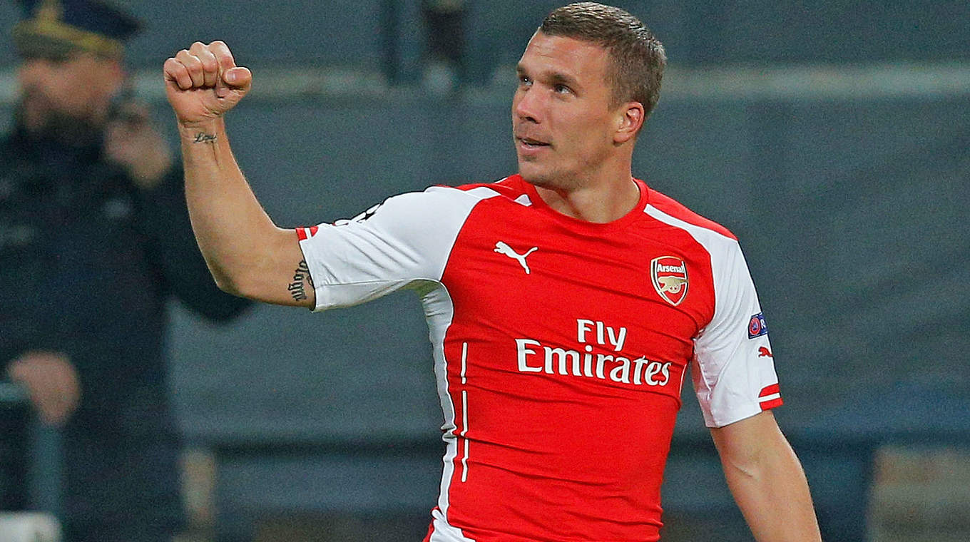 Später Jubel: Lukas Podolski und die "Gunners" © 2014 Getty Images