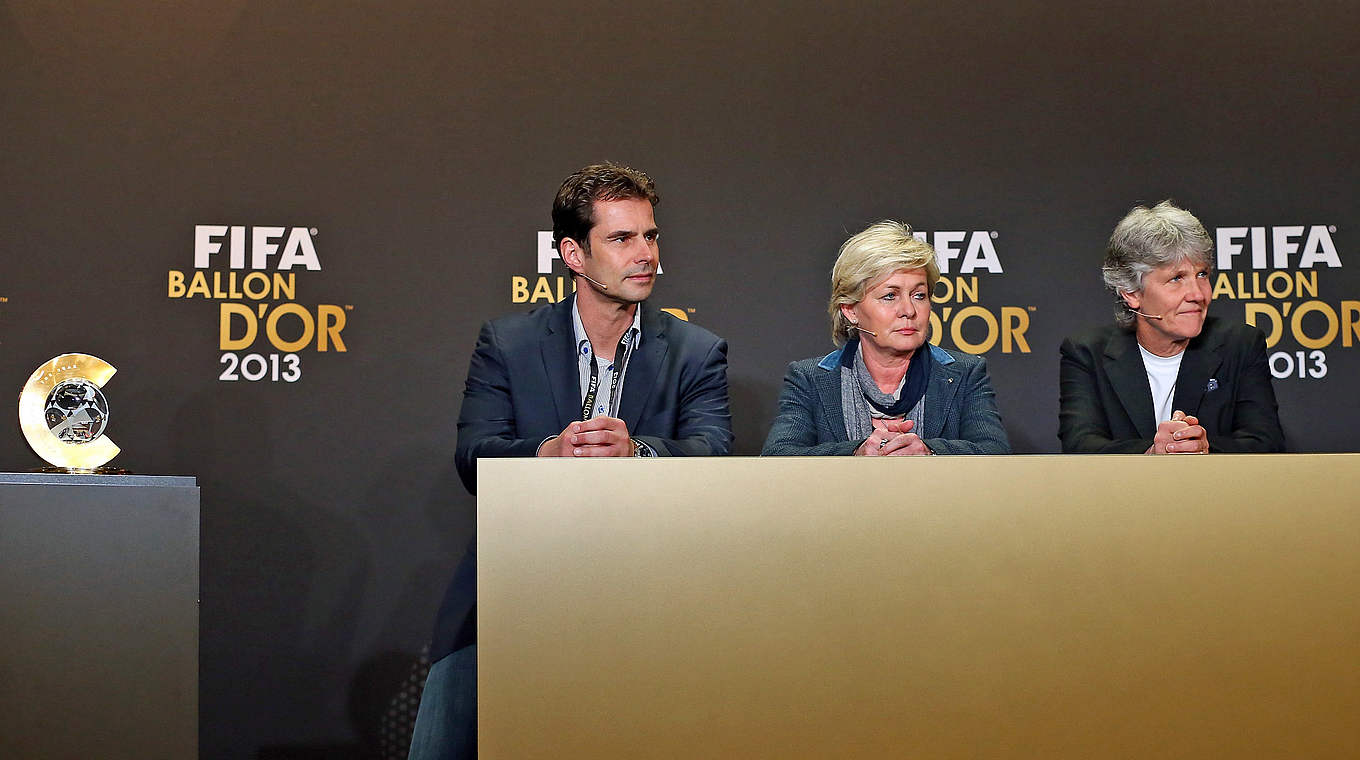 Schon 2013 nominiert: Kellermann (l.) mit Neid (M.) und Sundhage (r.) © 2014 Getty Images