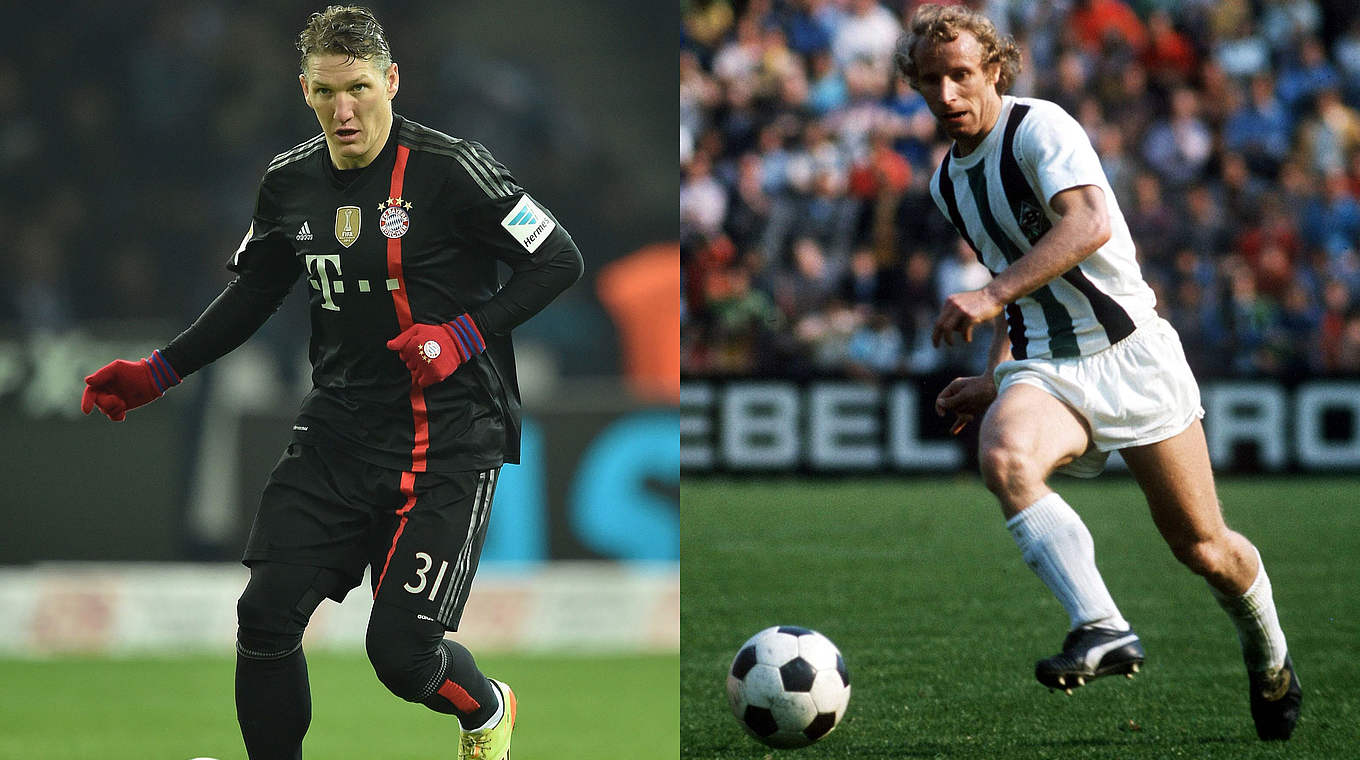 Siege in der Bundesliga: Überholt Schweinsteiger (l.) den Gladbacher Vogts? © Bongarts/GettyImages/imago