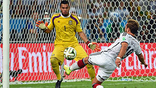 Götze scored the World Cup winning goal © 2014 Getty Images