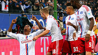 Cléber's snapshot gave HSV the lead against Mainz © 2014 Getty Images