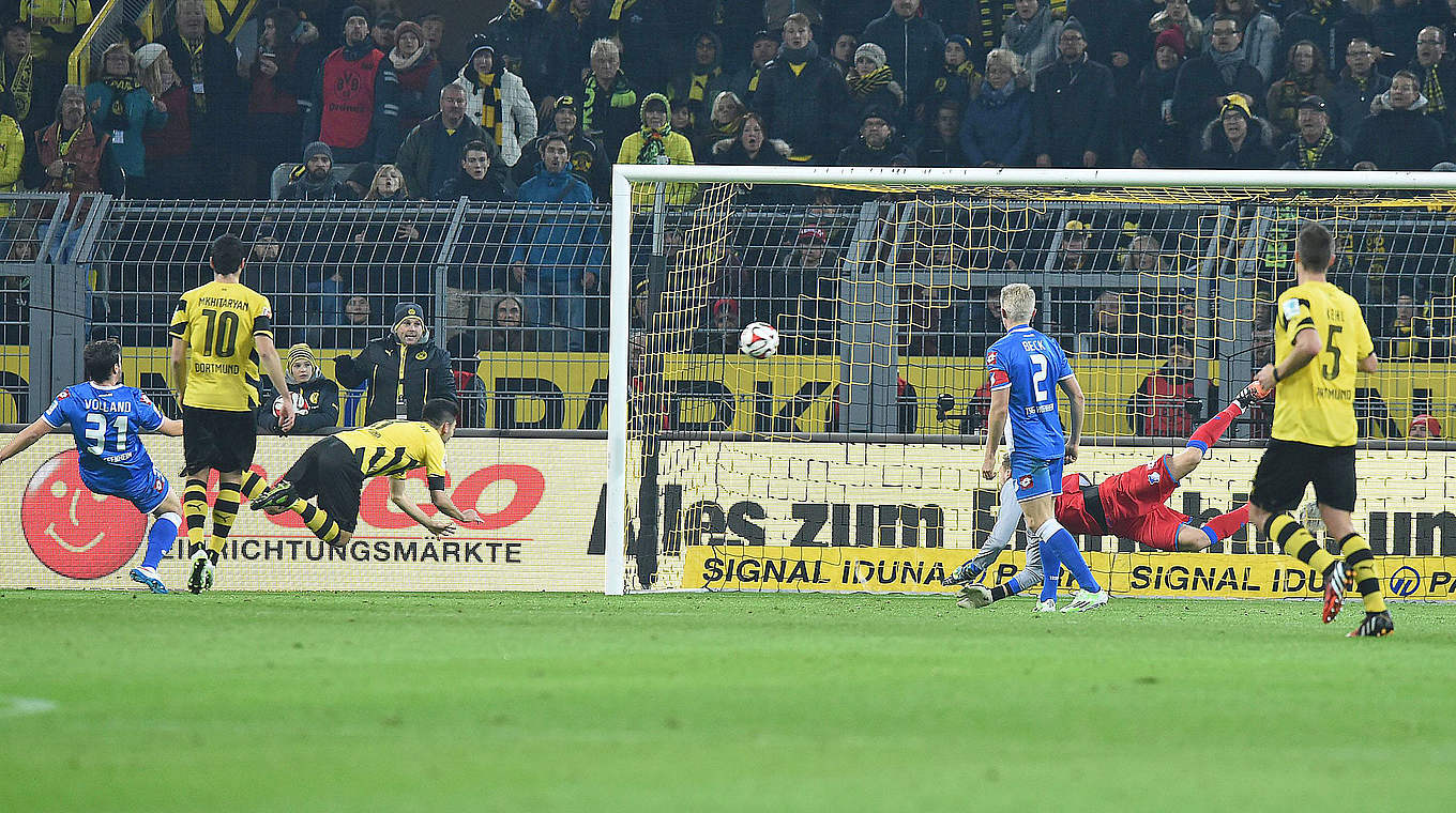 His first goal since his comeback: Gündogan scores the winning goal against Hoffenheim. © imago/Revierfoto