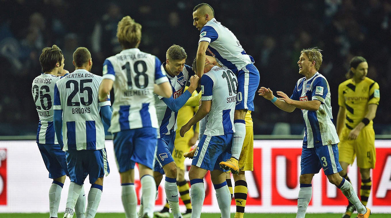 Hertha BSC beat Dortmund in the capital © 2014 Getty Images