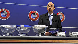 The face of the draw: UEFA General Secretary Gianni Infantino © 2014 Getty Images