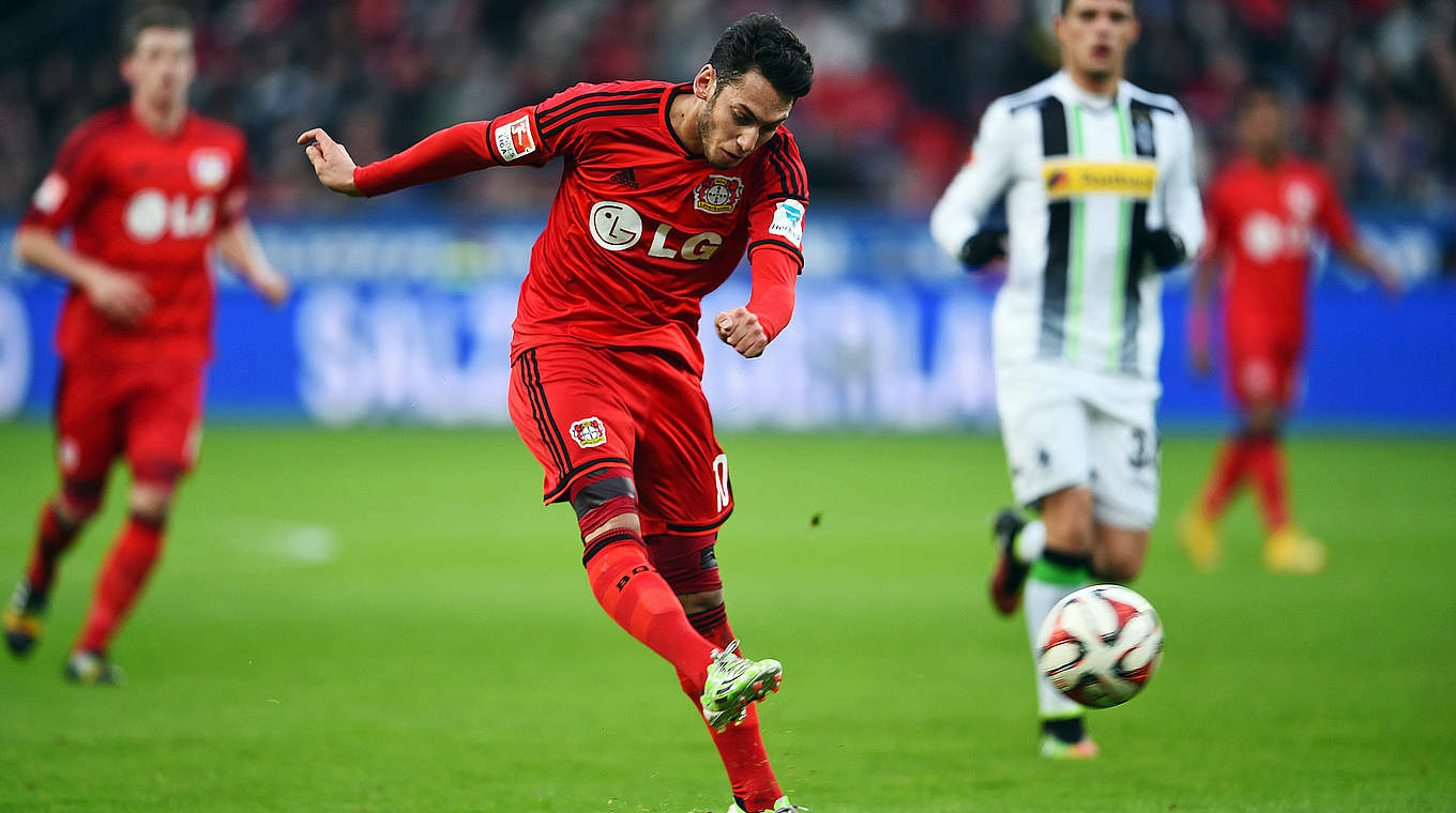Hakan Calhanoglu's long-range strike handed Bayer 04 a short lead. © 2014 Getty Images