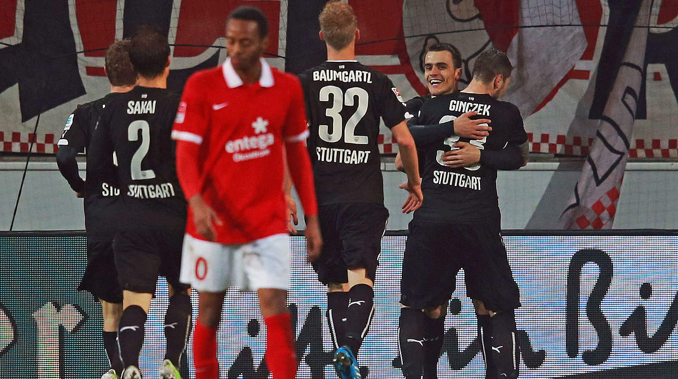 Will auch gegen Hamburg jubeln: der VfB Stuttgart © 2014 Getty Images