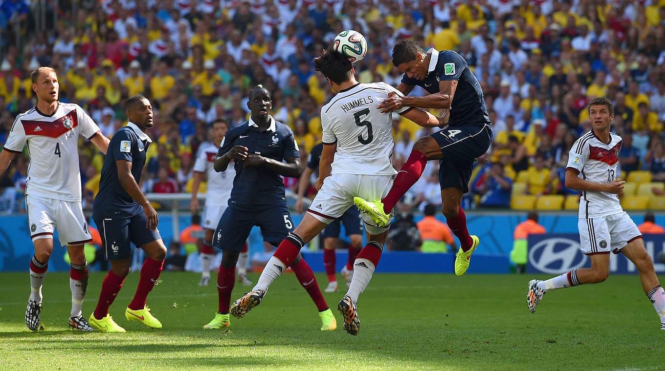 Mats Hummels heads in a key goal in the quarters against France © Getty Images