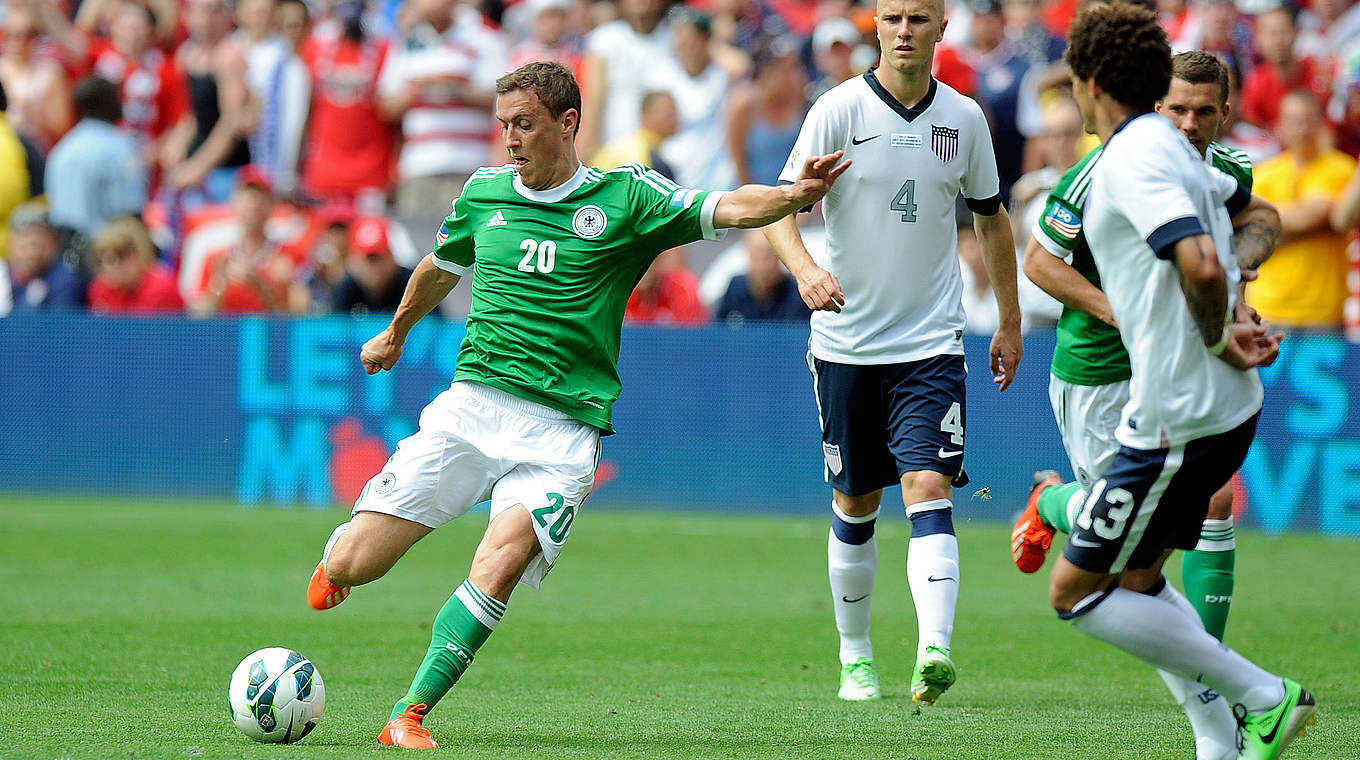 Kruse's first international goal came in his second game against the USA © 2013 Getty Images