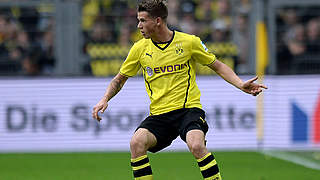 Eine Stunde Spielpraxis gegen Spitzenreiter Bielefeld: Dortmunds Weltmeister Erik Durm © 2013 Getty Images