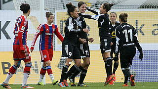 Im Halbfinale: Die Frauen des 1. FFC Frankfurt © Alfred Harder