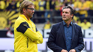 Gemeinsam durch die Krise: BVB-Trainer Klopp und Sportdirektor Zorc (r.) © 2014 Getty Images