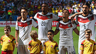 Özil, Boateng, Götze, Khedira (v.l.): Gelebte Integration beim DFB © 2014 Getty Images