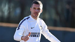 Lukas Podolski has joined Inter Milan on loan © 2015 Claudio Villa - Inter