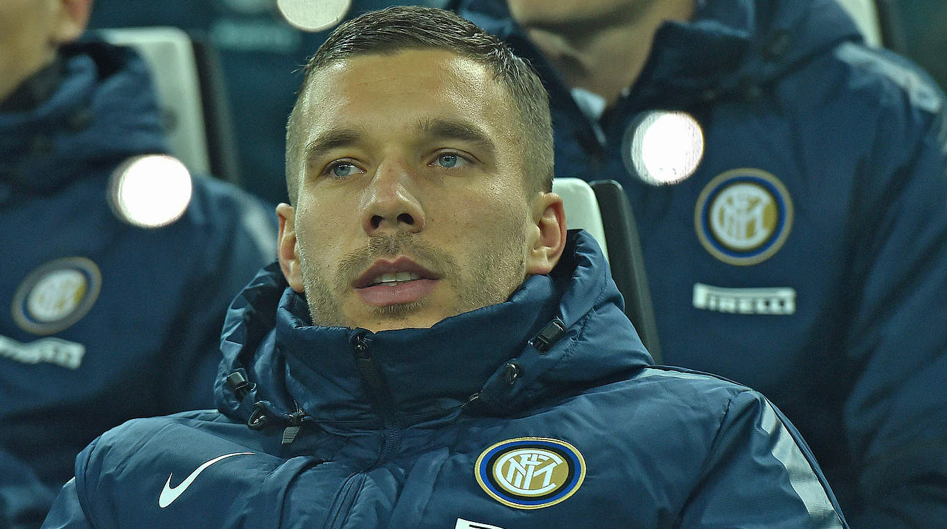 Podolski joined Inter on loan from Arsenal for the rest of the season © 2015 Getty Images