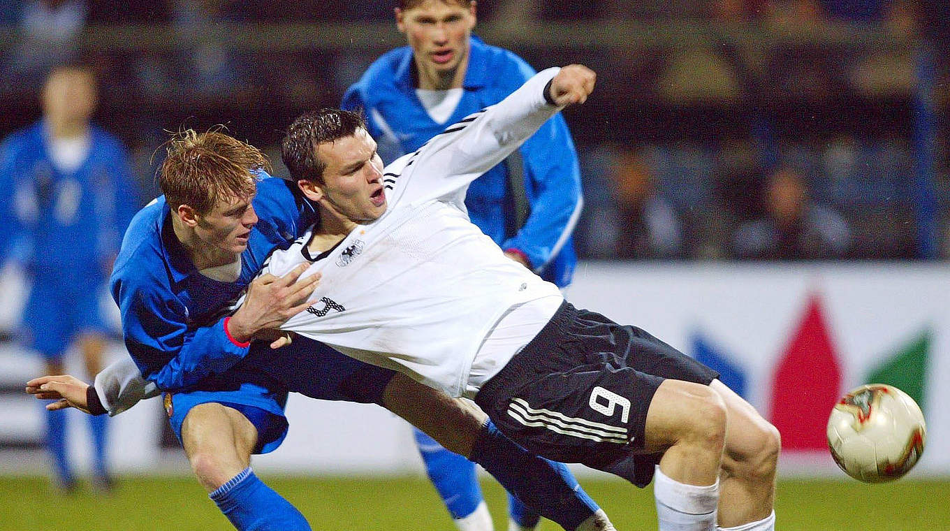 Immer noch drittbester Torschütze der U 21-Nationalmannschaft: Benjamin Auer (v.) © Bongarts