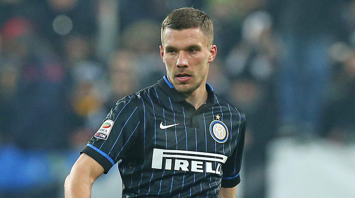 Podolski made his debut for Inter earlier in the week © AFP