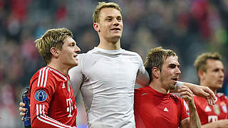 2014 double winners with FC Bayern: Kroos, Neuer and Lahm © imago/Ulmer