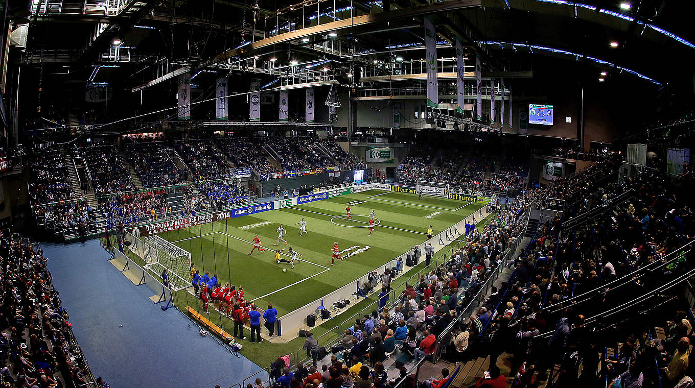 Hier findet der DFB-Hallenpokal der Frauen statt: die GETEC-Arena in Magdeburg © 2014 Getty Images