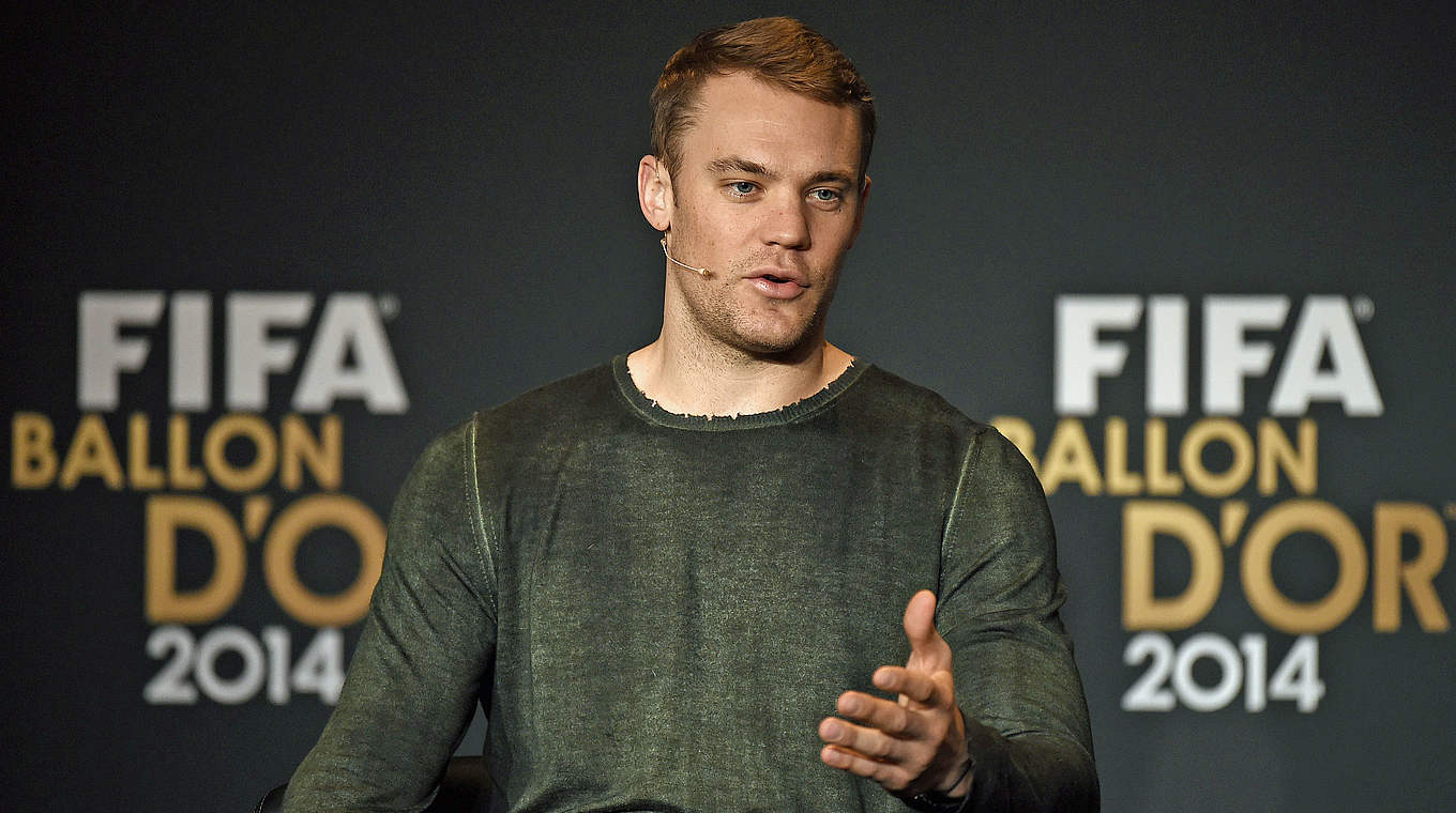 Manuel Neuer finished third in the voting for the World Footballer of the Year 2014 © 