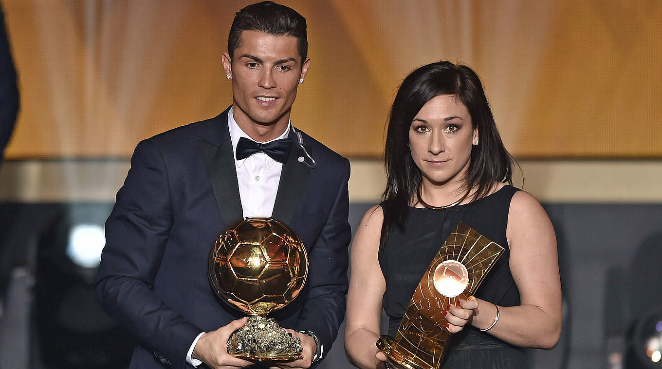 Weltfußballer unter sich: Nadine Keßler mit Cristiano Ronaldo © AFP
