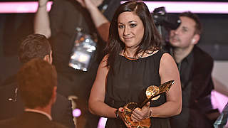 Nadine Keßler picked up the Women's Player of the Year award at the Ballon d'or Gala © 