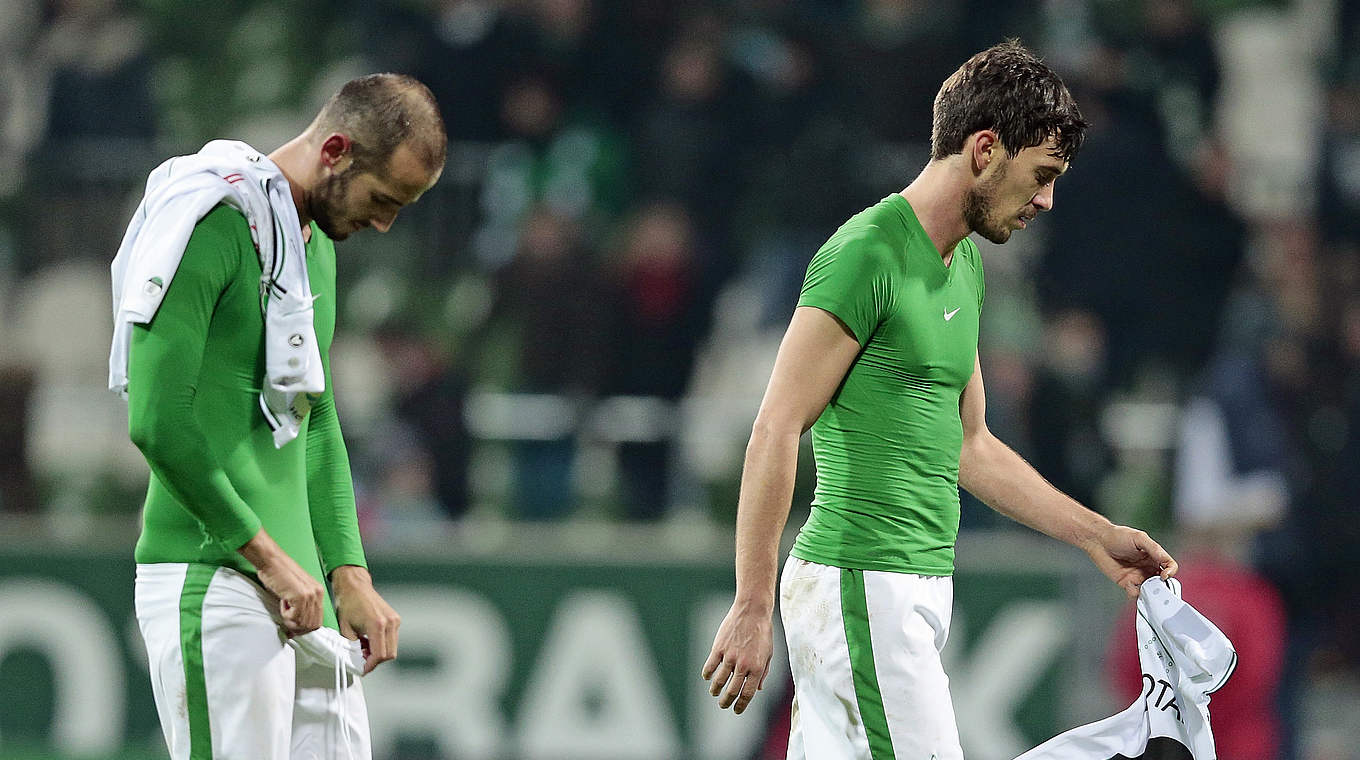 Unterliegen mit Werder in Duisburg: Galvez und Caldirola (v.l.) © 2014 Getty Images