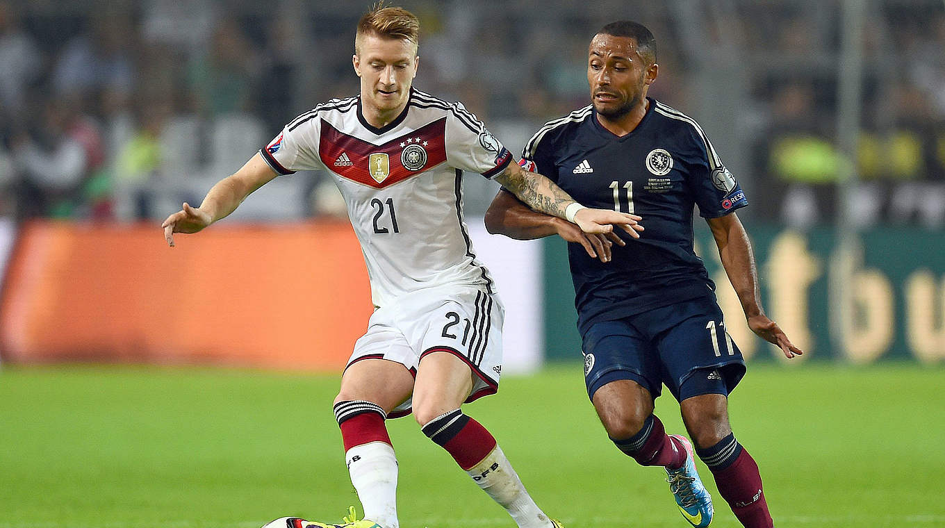 Reus' Germany beat Scotland 2-1 in the other qualifier in September of last year © 2014 Getty Images
