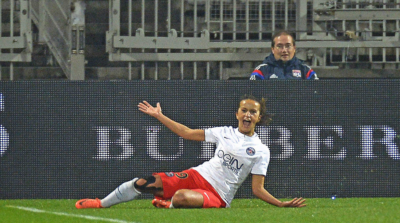Lira Alushi scored for Paris St. Germain in their 7-0 victory over AS St. Etienne © JEFF PACHOUD/AFP/Getty Images